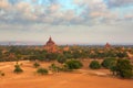 Temples in Bagan at sunrise, Myanmar Royalty Free Stock Photo