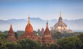 The Temples of bagan at sunrise, Bagan, Myanmar Royalty Free Stock Photo