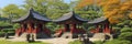 Temples and pagodas surrounded by magnificent parks and gardens in Seoul, South Korea.