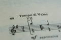 Tempo di Valse in a music book