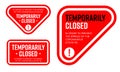 Temporarily closed sign of coronavirus news. Royalty Free Stock Photo