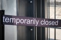 Temporarily closed banner - temporarily closed sign outdoor exh Royalty Free Stock Photo