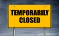 Temporarily closed - roadsign outdoor exhibition Royalty Free Stock Photo