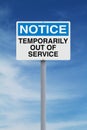 Temporarily Out of Service Royalty Free Stock Photo