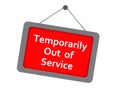 temporarily out of service sign on white Royalty Free Stock Photo