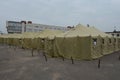 Temporary camp for displaced persons Royalty Free Stock Photo