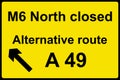 Temporary diversion route sign