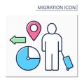 Temporary migration color icon