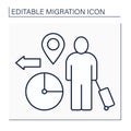 Temporary migration line icon