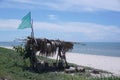 Temporary shelter for local fishermen for shelter from the sun and rest while visiting local fishing areas