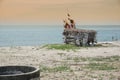 Temporary shelter for local fishermen for shelter from the sun and rest while visiting local fishing areas