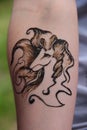 Temporary tattoo in henna, Royalty Free Stock Photo