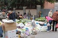 Temporary vegetable market at the cat street Royalty Free Stock Photo