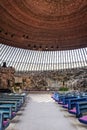 Temppeliaukio rock church famous landmark interior in helsinki f