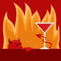 Temptation image person looking devil demon cocktail bar symbol