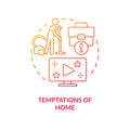 Temptations of home red gradient concept icon Royalty Free Stock Photo