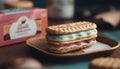 A tempting arrangement of sweet, baked, gourmet treats on wood generated by AI