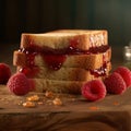 Raspberry Bliss: Toasted Bread with Raspberry Jam and a Garnish of Fresh Berries