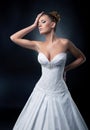 Tempting bride blonde fashion model posing Royalty Free Stock Photo