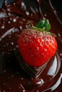 Delicious fresh strawberry dipped in rich, creamy chocolate Royalty Free Stock Photo