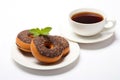 Tempting Donuts and Refreshing Coffee on a Clean Slate.