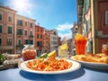 Taste of Italy Italian Food on a White Background