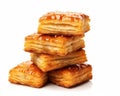 Tempting stack of sweet baklava on a white background, Generative AI Royalty Free Stock Photo