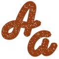 Tempting tipography. Font design. 3D letter A of the Chocolate cream and candy Royalty Free Stock Photo