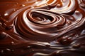 Tempting treat a close-up of a luscious melted chocolate swirl background