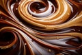 Tempting treat a close-up of a luscious melted chocolate swirl background