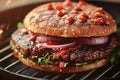 Tempting vegetarian burger offers a tasty meat free dining option