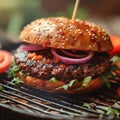 Tempting vegetarian burger offers a tasty meat free dining option