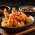 tempura with creamy spicy sauce and ponzu - generative Ai illustration