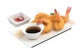 Tempura fried shrimp in a plate