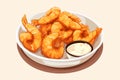 tempura shrimps vector flat minimalistic isolated vector style illustration