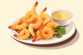 tempura shrimps vector flat minimalistic isolated vector style illustration