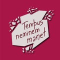 Tempus neminem manet -Time waits for no one in Latin. Royalty Free Stock Photo