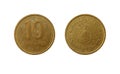 Ten Argentinian peso centavos coin