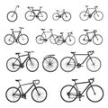 Collection of Stylish Bicycle Silhouettes: Perfect for Design Projects Royalty Free Stock Photo
