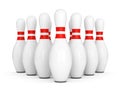 Ten bowling pins Royalty Free Stock Photo