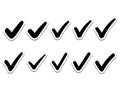 Ten check marks isolated on white background Royalty Free Stock Photo