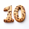 Cryptidcore Chocolate Chip Cookie Number 10 On White Background