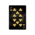 Ten of Clubs, grunge card isolated on white background. Playing cards. Design element.