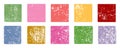 Ten colorful textured squares arranged in two rows against a white background creating a vibrant and visually appealing abstract Royalty Free Stock Photo