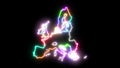 Ten-colors neon glowing European Union map silhouette