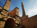 Ten commandments carved inthe two minarets donated by Suleyman the Magnificent to Hagia Sofia by the architec stone on a synagogue