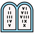 Ten Commandments icon, Passover related vector illustration