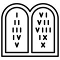 Ten Commandments icon, Passover related vector illustration