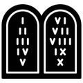 Ten Commandments icon, Passover related vector illustration