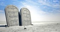 Ten Commandments Standing In The Desert Royalty Free Stock Photo